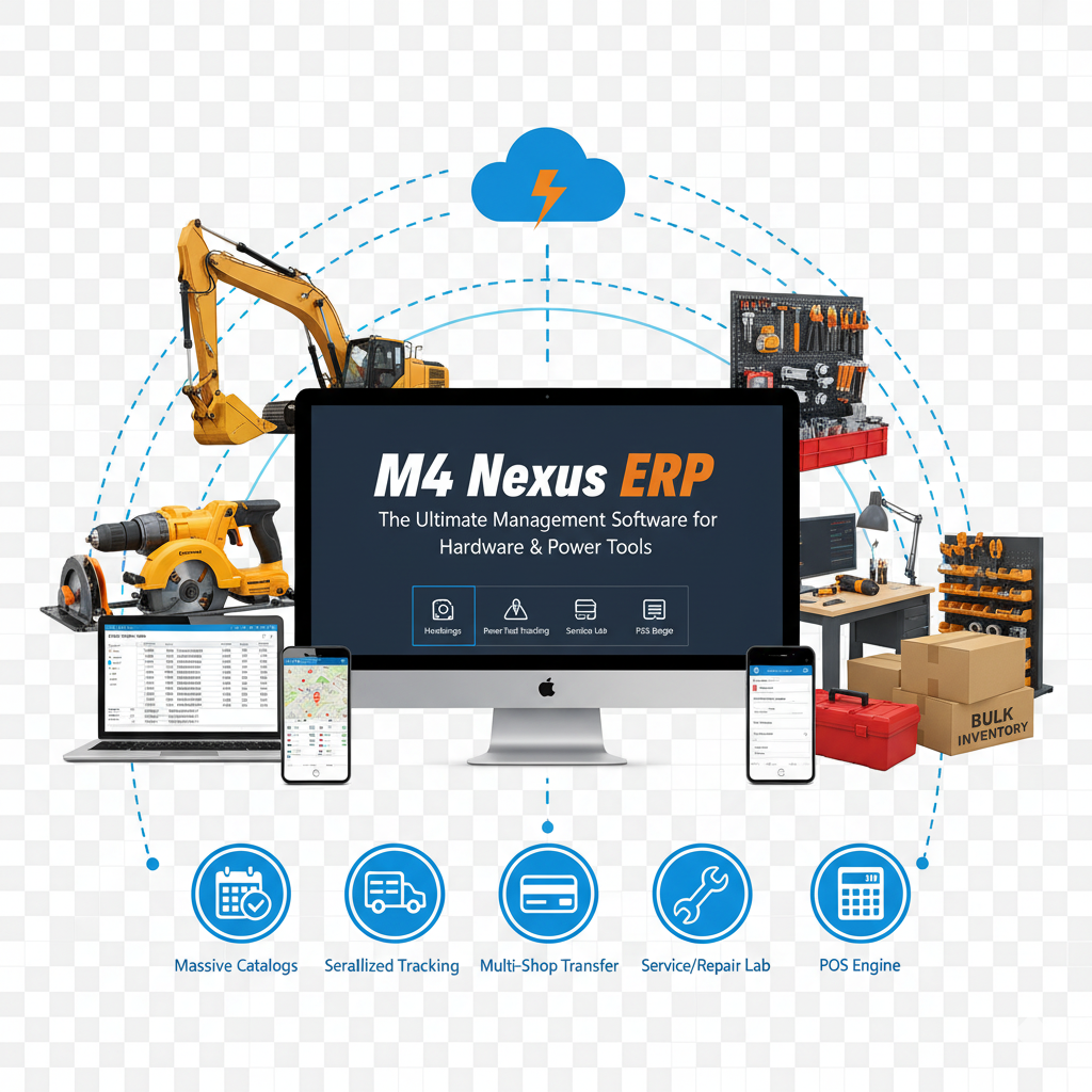M4 Nexus ERP: The Ultimate Management Software for Hardware & Power Tools.